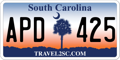 SC license plate APD425