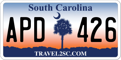 SC license plate APD426