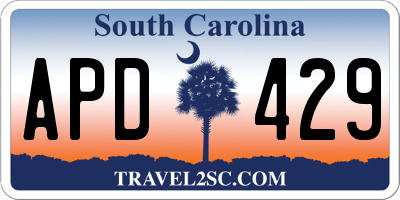 SC license plate APD429