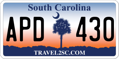 SC license plate APD430