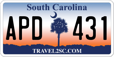 SC license plate APD431