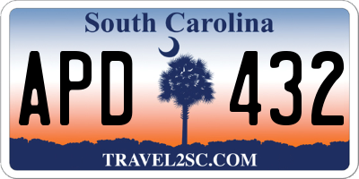 SC license plate APD432