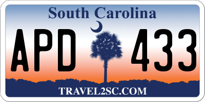 SC license plate APD433
