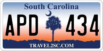 SC license plate APD434