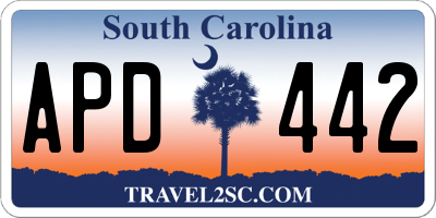 SC license plate APD442