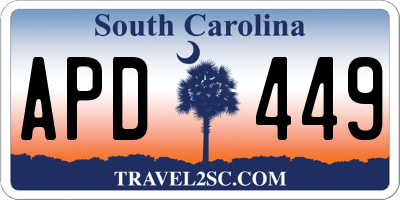 SC license plate APD449