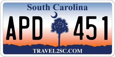 SC license plate APD451