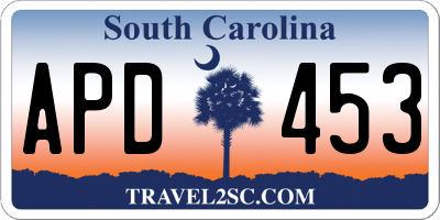 SC license plate APD453
