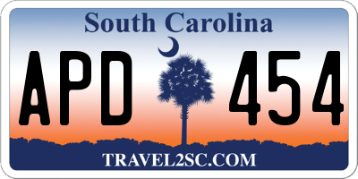 SC license plate APD454