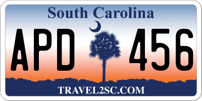 SC license plate APD456