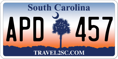 SC license plate APD457