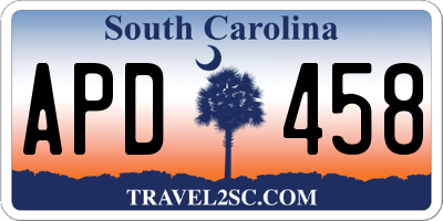 SC license plate APD458