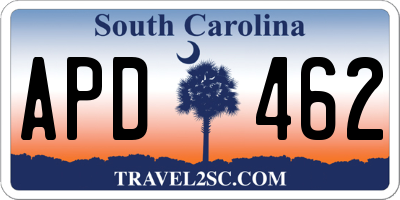 SC license plate APD462