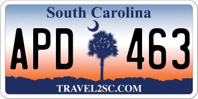 SC license plate APD463