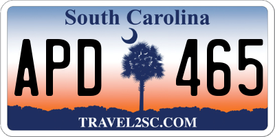 SC license plate APD465