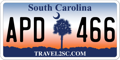 SC license plate APD466