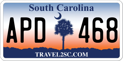 SC license plate APD468