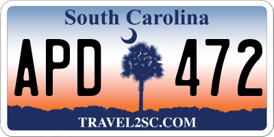 SC license plate APD472