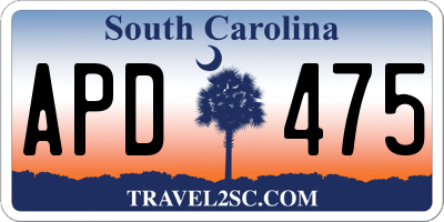 SC license plate APD475