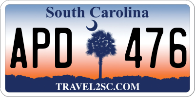 SC license plate APD476
