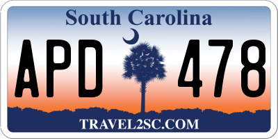 SC license plate APD478