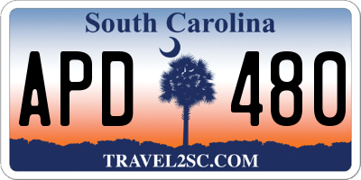 SC license plate APD480