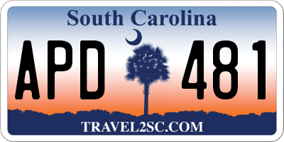 SC license plate APD481