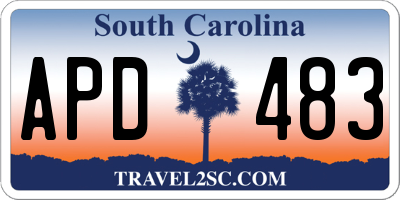 SC license plate APD483