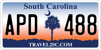 SC license plate APD488