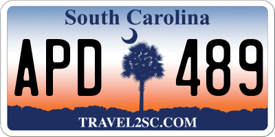SC license plate APD489