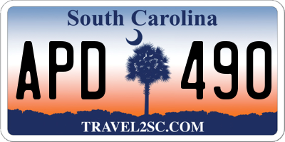 SC license plate APD490
