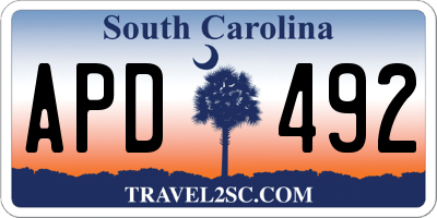 SC license plate APD492