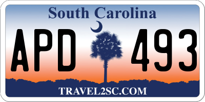 SC license plate APD493