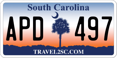 SC license plate APD497