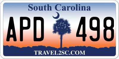 SC license plate APD498