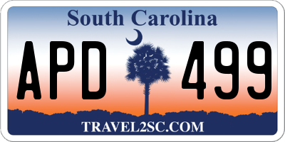 SC license plate APD499