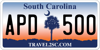 SC license plate APD500