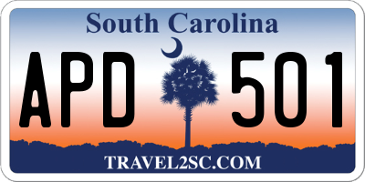 SC license plate APD501