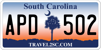 SC license plate APD502