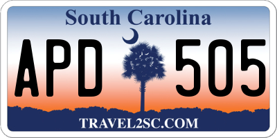 SC license plate APD505