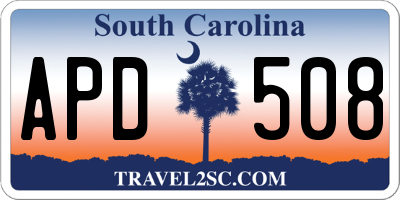 SC license plate APD508
