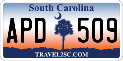 SC license plate APD509