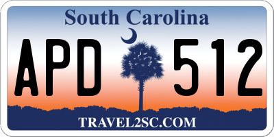 SC license plate APD512