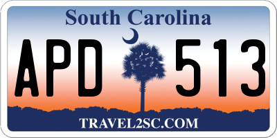SC license plate APD513