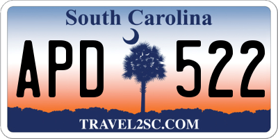 SC license plate APD522