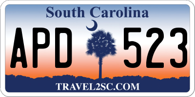 SC license plate APD523