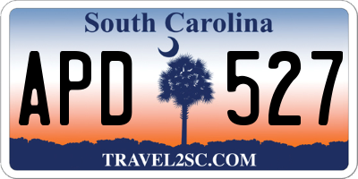 SC license plate APD527