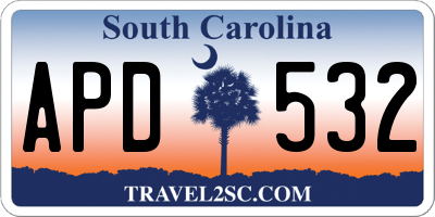 SC license plate APD532