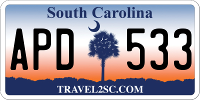 SC license plate APD533