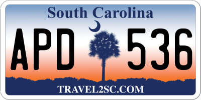 SC license plate APD536